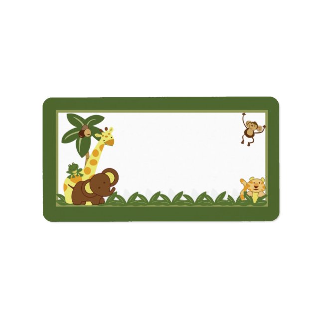 Étiquette 1,25 po x 2,75 po Adresse postale Jungle Babies (Devant)