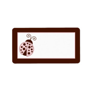 Étiquette 1,25 po x 2,75 po Adresse postale Pink Ladybug
