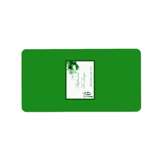 Étiquette 1,25 po x 2,75 po Hershey's Miniature Sweet 16 ver (Devant)