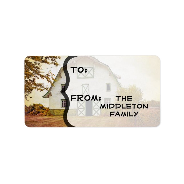 Étiquette 1,25 po x 2,75 po Noël XMAS Coucher de soleil Gran (Devant)