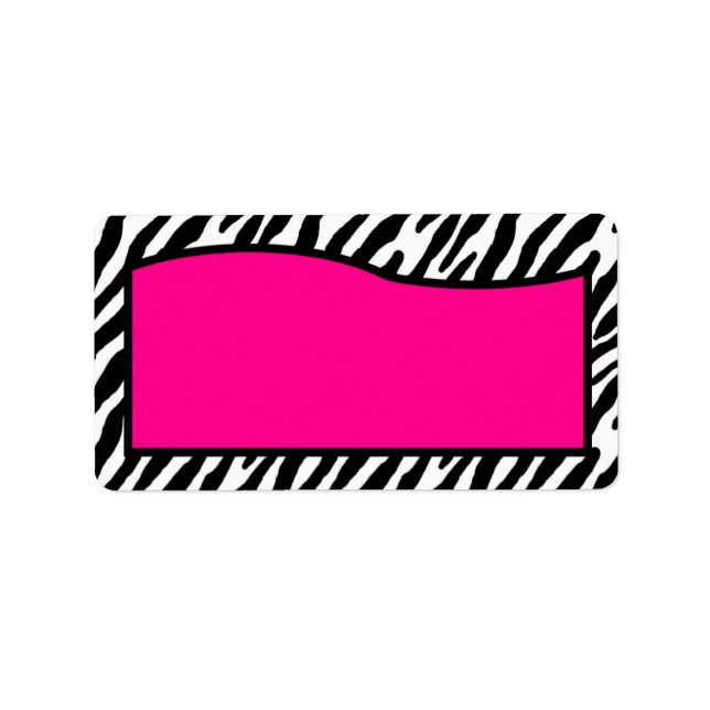 Étiquette 1,25 po x 2,75 po rose-chaud Zebra Adresse postale (Devant)