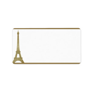 Étiquette 1,25" x 2,75" Adresse postale Paris Vintage