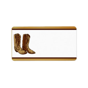 Étiquette 1,25" x 2,75" chapeau occidental de expédition de