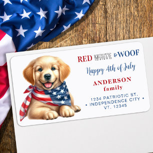 Étiquette 4 juillet Chien Chien Chien Chien Patriotique Adre