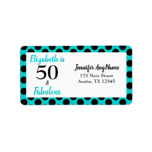 Étiquette 50 et Fabuleux Turquoise Blue Birthday Party