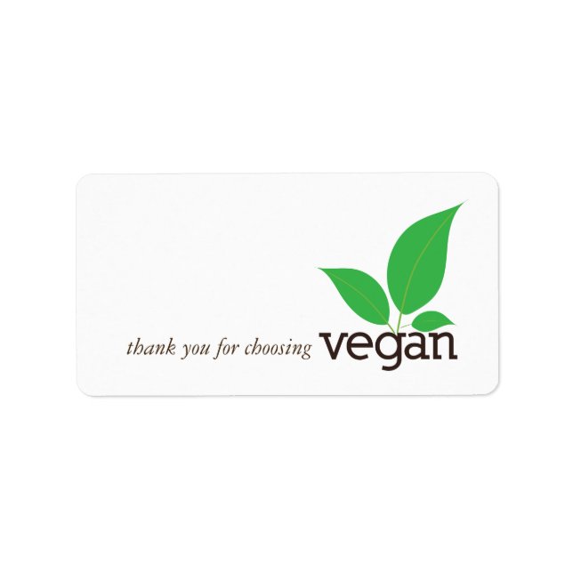 Étiquette 8,5 X 11 Feuilles Étiquettes, Vegan (Devant)