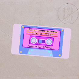 Étiquette 90's Vaporwave Pastel Cassette Adresse de retour