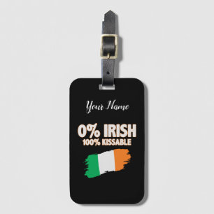 Étiquette À Bagage 0% Irlandais 100% Kissable