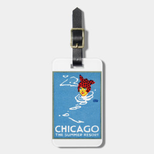 Étiquette À Bagage 1912 Chicago, La Station d'été
