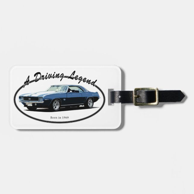 ÉTIQUETTE À BAGAGE 1969 BLEU DE CAMARO YENKO (Devant horizontal)