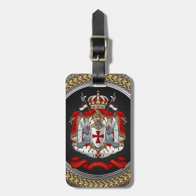 Étiquette À Bagage [200] Templar Coat of Arms (Devant Vertical)