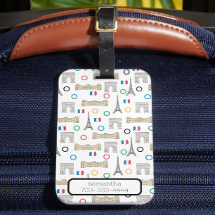 Étiquette À Bagage 2024 Paris France Jeux été personnalisé