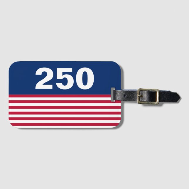 Étiquette À Bagage 250 Red White and Blue USA Anniversary (Devant Horizontal)