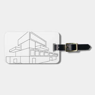 Étiquette À Bagage 2D dessin de perspective d'une maison