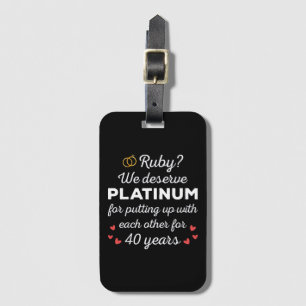 Étiquette À Bagage 40ème anniversaire du Mariage I - Ruby Funny Coupl