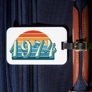 Étiquette À Bagage 50e anniversaire Vintage 1974
