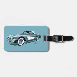 Étiquette À Bagage 59 Arrière - plan bleu Corvette