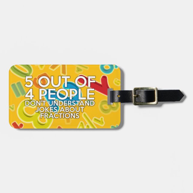 Étiquette À Bagage 5 SUR 4 PERSONNES Math Joke (Devant horizontal)