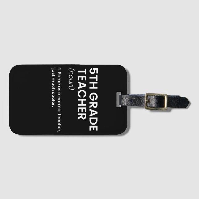 Étiquette À Bagage 5e année Enseignant Définition École Cool (Devant Horizontal)