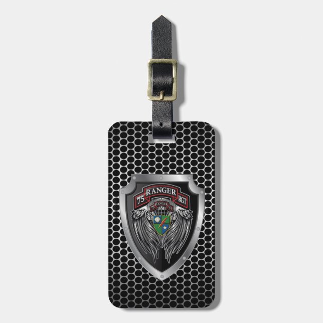 Étiquette À Bagage 75e régiment de Rangers : "Les Rangers mènent le c (Devant Vertical)
