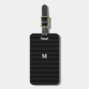 Étiquette À Bagage 7 Option Monogramme moderne Grandes noires