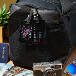 Étiquette À Bagage 80s bagage tag quatre-vingts vintage splash medley