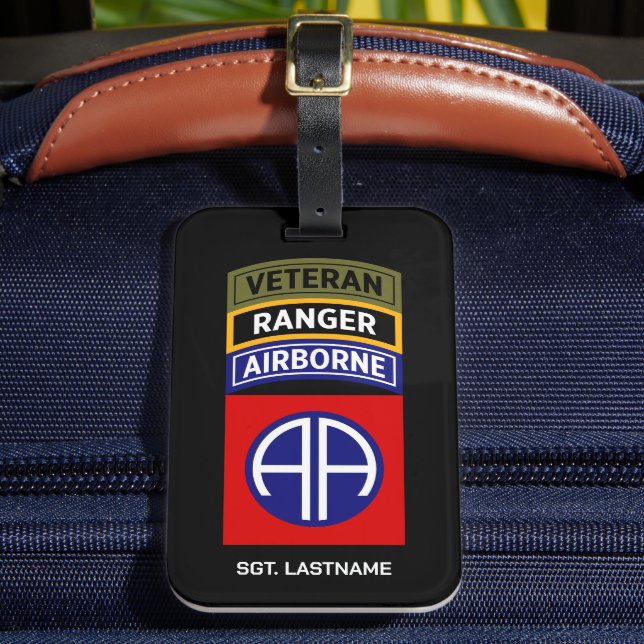 Étiquette À Bagage 82nd Airborne Ranger Veteran Tab Patch (Insitu Rectoal 2)