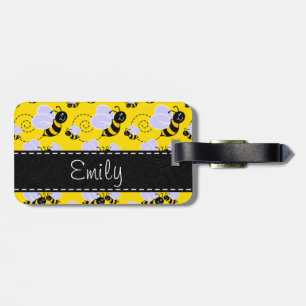 Étiquette À Bagage Abeille jaune et noire