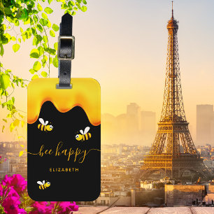 Étiquette À Bagage Abeilles noires joyeux bosse abeilles doux miel mo