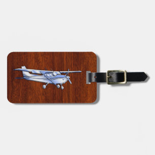 Étiquette À Bagage Acajou classique de vol de Cessna de chrome