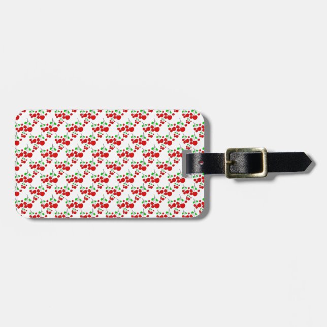 Étiquette À Bagage Accessoires motifs cerise rouge - cerises de LeahG (Devant horizontal)