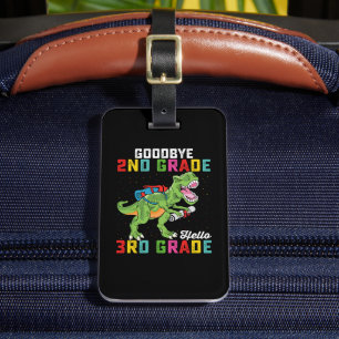 Étiquette À Bagage Adieu 2e année Bonjour 3e année T Rex Dinosaur
