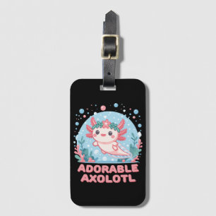 Étiquette À Bagage Adorable Axolotl Cutesse aquatique