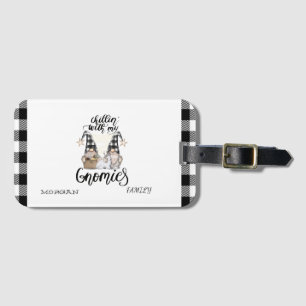 Étiquette À Bagage Adorable mignonne Gnomes Black Buffalo Plaid