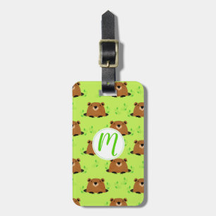 Étiquette À Bagage Adorable Motif de la marmotte de bois