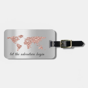 Étiquette À Bagage Adresse de la carte du monde laisser l'aventure co