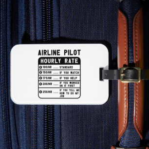 Étiquette À Bagage Aéronautique à tarif horaire amusant