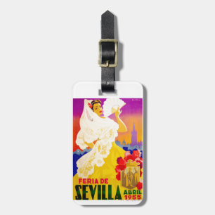 Étiquette À Bagage Affiche 1955 juste de l'Espagne Séville avril