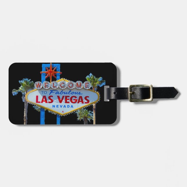 Étiquette À Bagage Affiche de bienvenue de Las Vegas (Devant horizontal)