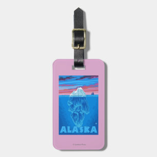 Étiquette À Bagage Affiche de Vintage voyage d'AlaskaIceberg