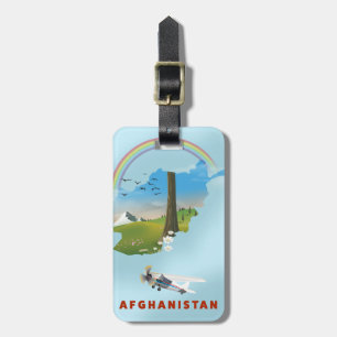 Étiquette À Bagage Affiche de voyage de paysage de carte de l'Afghani