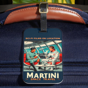 Étiquette À Bagage Affiche de voyage spatial Martini Films de science