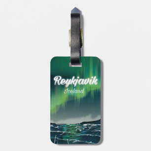 Étiquette À Bagage Affiche de voyage vintage de Reykjavik