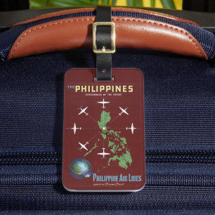Étiquette À Bagage Affiche Vintage voyage Pour Philippine Air Lines