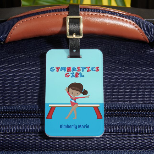 Étiquette À Bagage African American Gymnastique Girl Cute Custom (Insitu Rectoal 2)