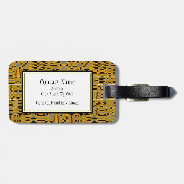 Étiquette À Bagage Afrique Golden Kente (Dos horizontal)