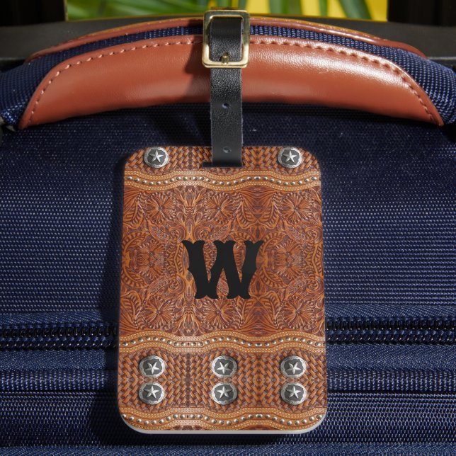 Étiquette À Bagage Agritourisme rustique Cowboy Western Country Monog (Insitu Rectoal 2)