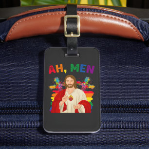 Étiquette À Bagage Ah Men Funny LGBT Gay pride Jesus Christian