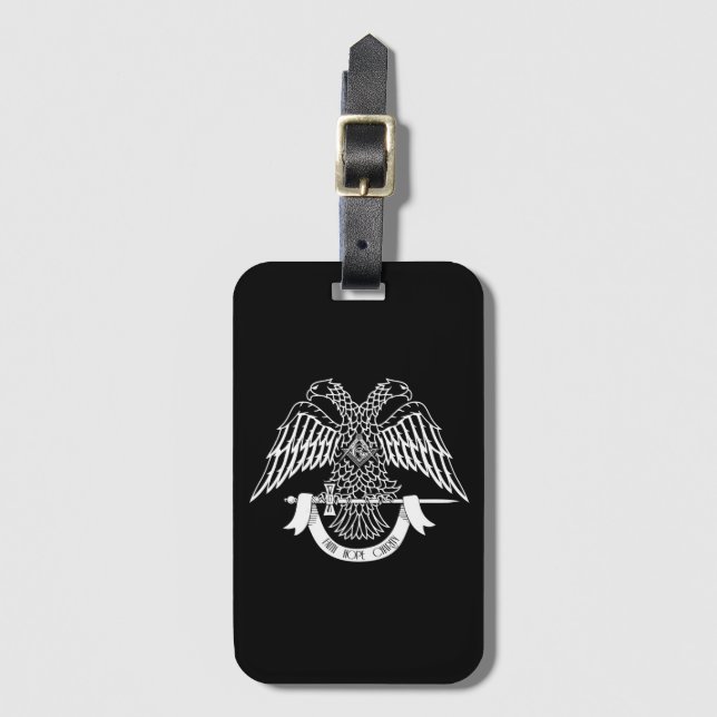 Étiquette À Bagage Aigle à deux têtes comme symbole maçonnique (Devant Vertical)