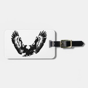 Étiquette À Bagage Aigle noir et blanc